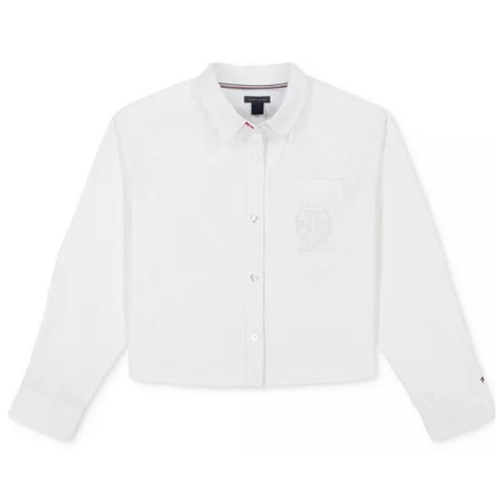 Tommy Hilfiger Big Girls Cotton Oxford Long-Sleeve Shirt Size M